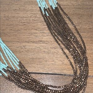 Mint Green and Gold Beaded Necklace